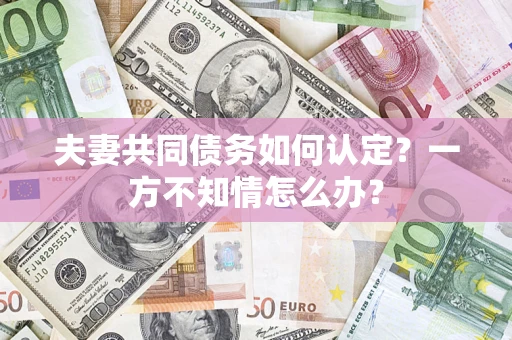 济南夫妻共同债务如何认定？一方不知情怎么办？